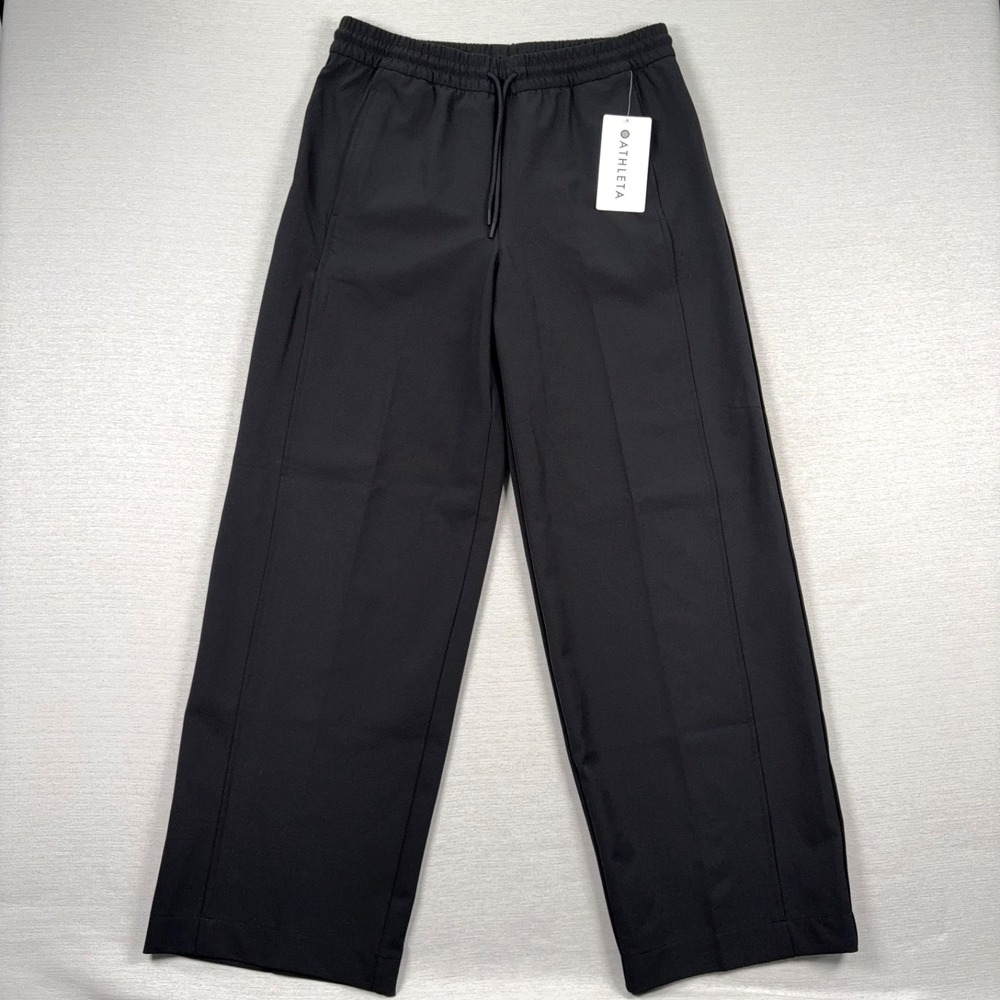 Athleta Stride Pants Womens Size M Black Pull On Drawstring Poly Spandex NEW